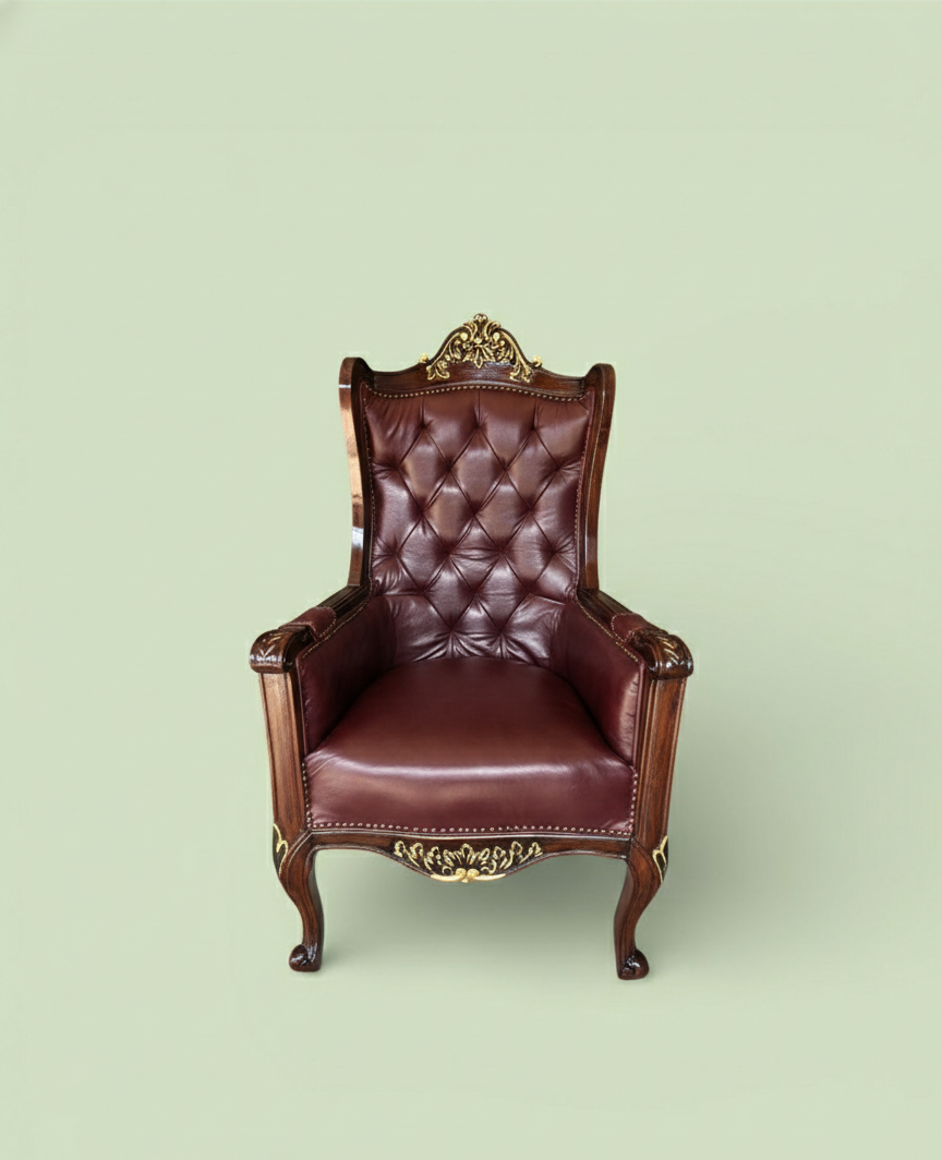 Luxury Carved Teak Executive Boss Chair