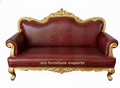 Bespoke Antique Gold Carved Crocodile Leather Sofa
