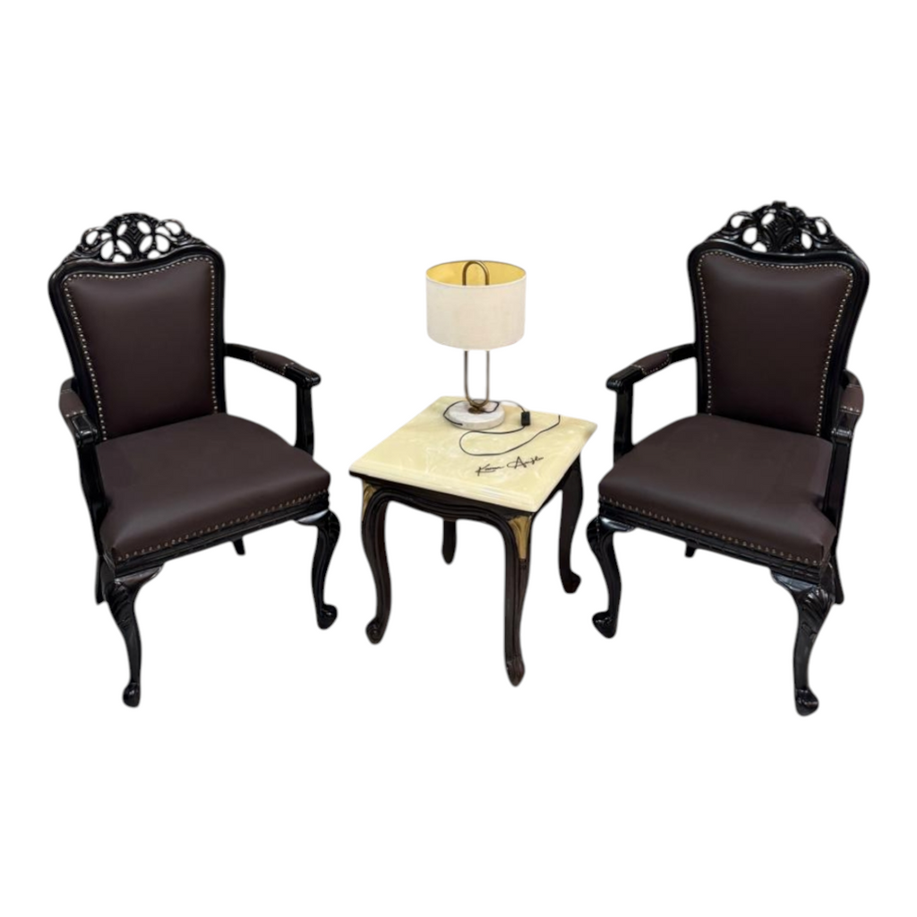 The Karan Aujla Signature Carved Leather Accent Chair