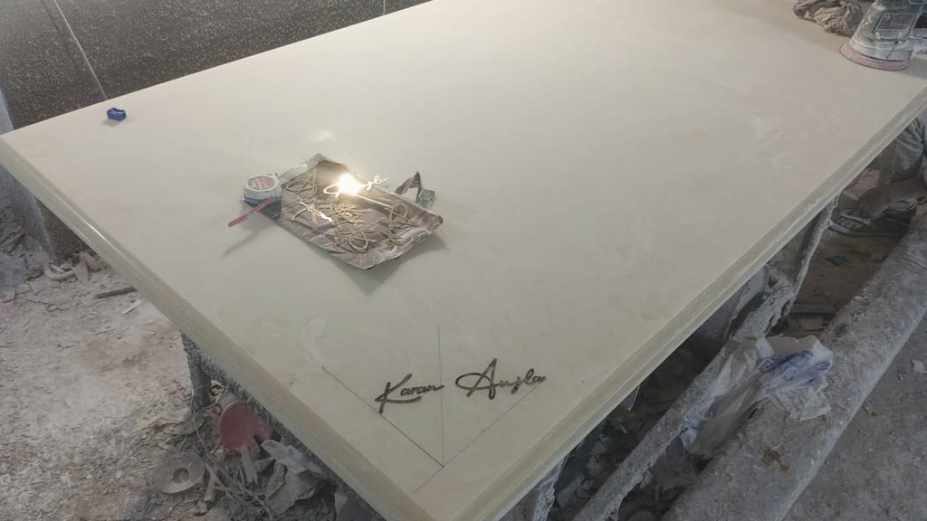Bespoke Personalized Signature Marble Table Top