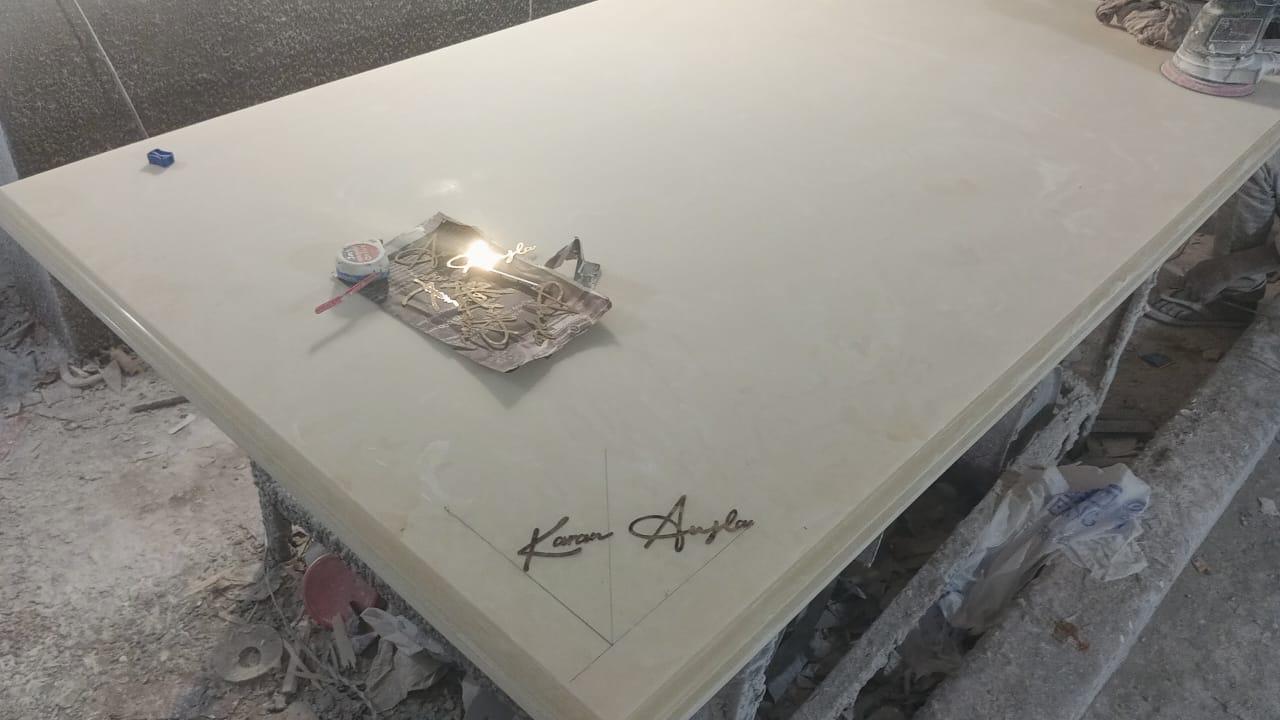 Bespoke Personalized Signature Marble Table Top